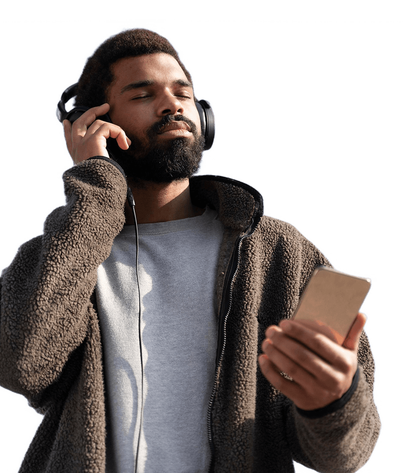 Person listening to audio